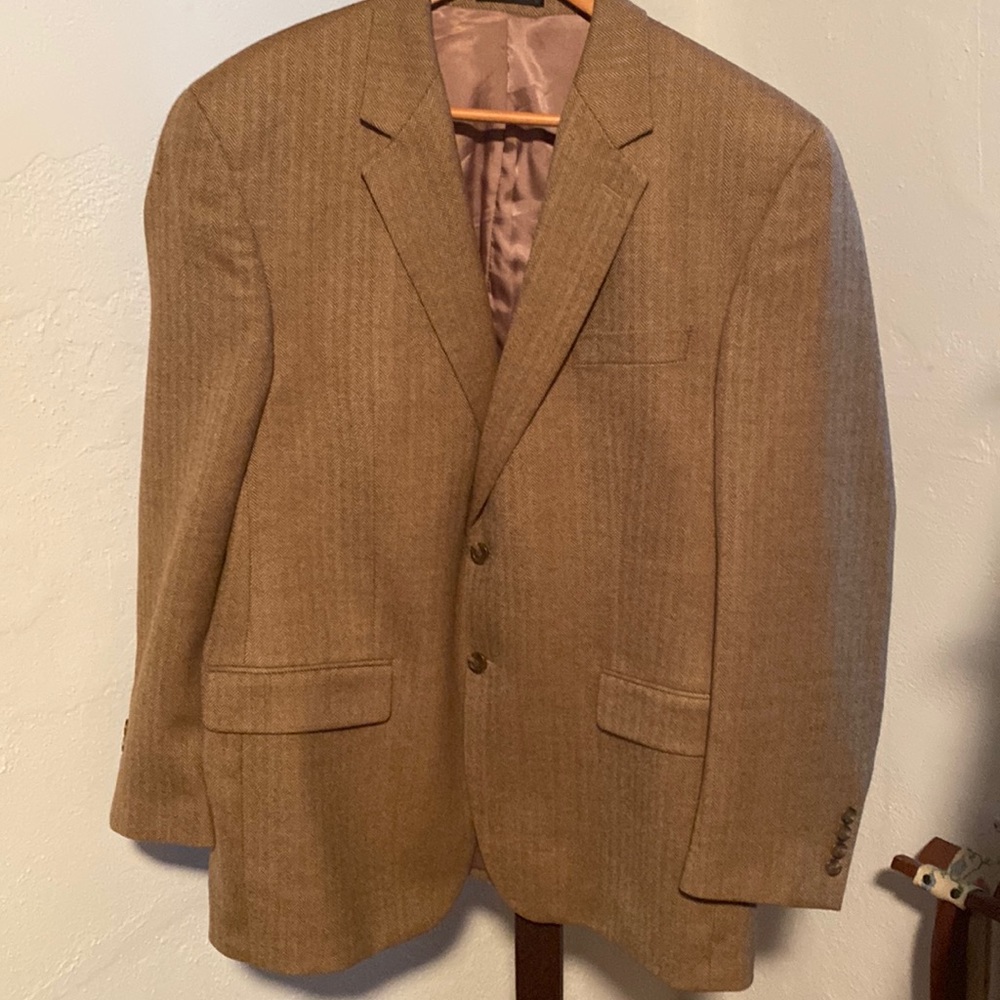 Ralph Lauren Tweed Herringbone Sport Coat Blazer 100% Lambs Wool